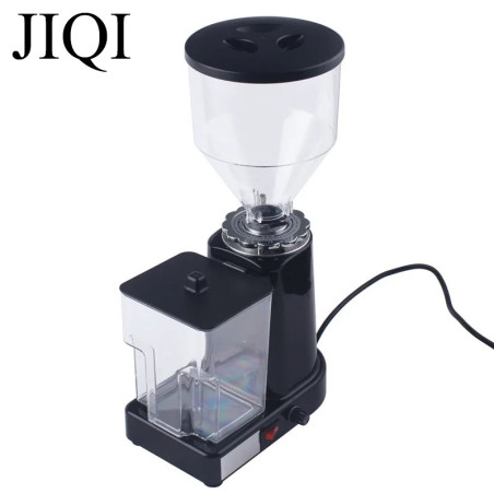 Moedor de café elétrico JIQI: moagem ajustável, capacidade de 500 g